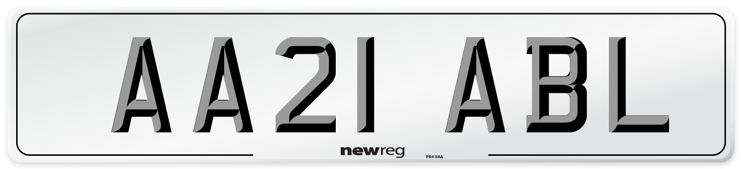 AA21 ABL Number Plate from New Reg
